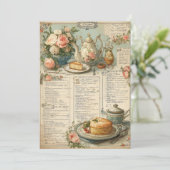 Middagthee & Tiny Toes | Vintage Thee Kaart (Staand voorkant)