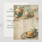 Middagthee & Tiny Toes | Vintage Thee Kaart (Voorkant / Achterkant)