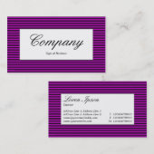 Middel Etiket - Lijnpatroon - Zwart en magenta Visitekaartje (Voorkant / Achterkant)