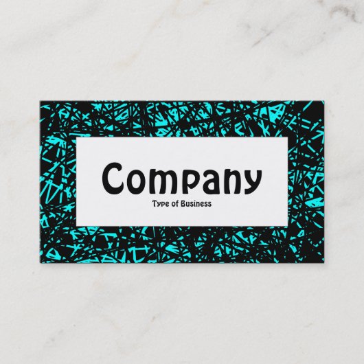 Middel label - Abstracte lijnen - cyaan (Voorkant)