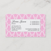 Middel label - Roze Damask (Achterkant)