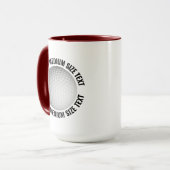 Middel Text MAROON Combo 15oz Aangepaste Golf Mok (Voorkant links)