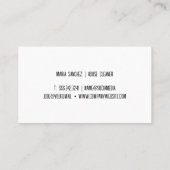 Middel voor het schoonmaken van het huis visitekaartje (Achterkant)