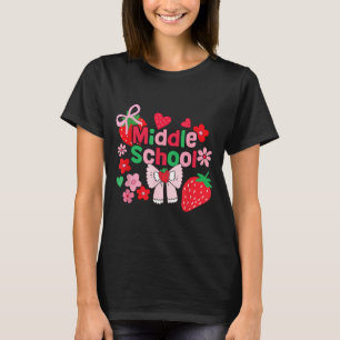 Middelbare school aardbei boog grappige eerste dag t-shirt