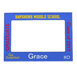Middelbare School Afstuderen Blauw Magnetische Fot Magnetisch Lijstje