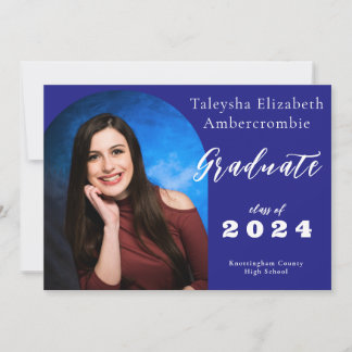 Middelbare school Afstuderen marineblauw boog Afst Aankondiging