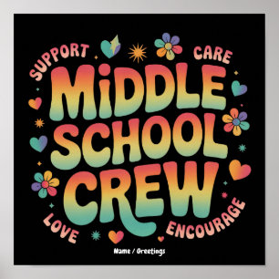 Middelbare School Bemanning Retro Geschenk voor Le Poster