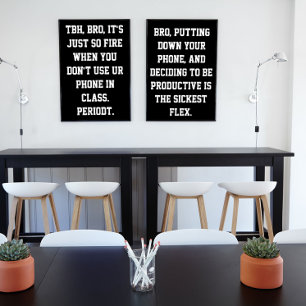 Middelbare School Classroom Poster Slang