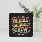 Middelbare School Crew Docent Student Gift Kaart (Staand voorkant)