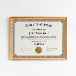 Middelbare school diploma, thuisschool certificaat poster