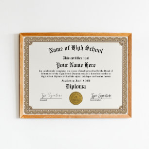 Middelbare school diploma, thuisschool certificaat poster