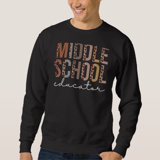 Middelbare School Educator Leopard Waardering Vrou Trui (Voorkant)