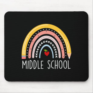 Middelbare school leraar student team midden muismat