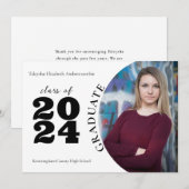 Middelbare School Minimalistische Eén-Foto Afgestu Aankondiging (Voorkant / Achterkant)