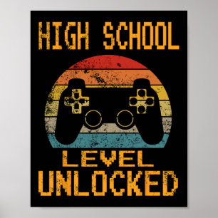 Middelbare school niveau ontgrendelde videogamer B Poster
