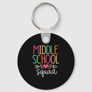 Middelbare school squad eerste schooldag middel sleutelhanger