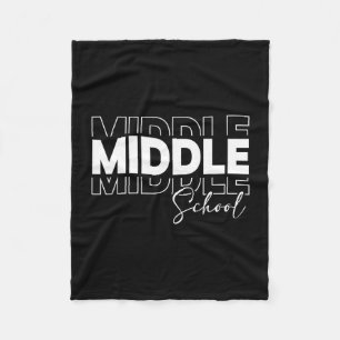 Middelbare school squad leraar student bemanning a fleece deken
