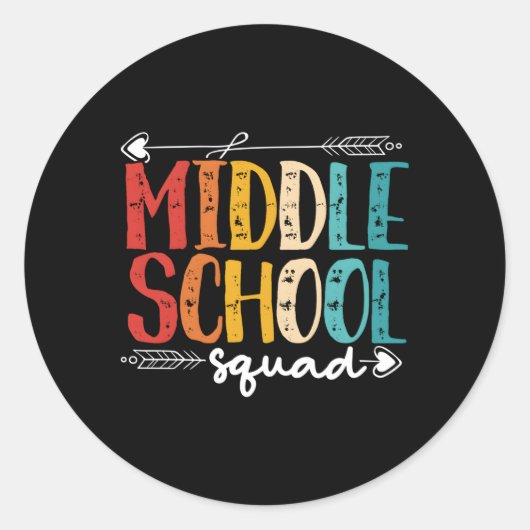 Middelbare School Squad Middelbare School Student Ronde Sticker (Voorkant)