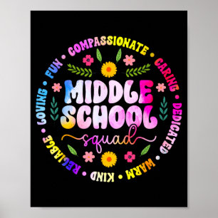 Middelbare school team middelbare school leraren t poster