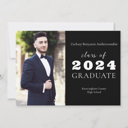 Middelbare school Zwart Modern Minimalistisch Afge Aankondiging (Voorkant)