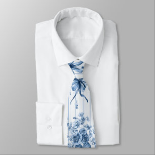 Middelblauw en Witte Coquette Stropdas