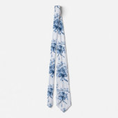 Middelblauw en witte Coquette Stropdas (Achterkant)