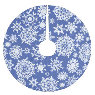 Middelblauw kerst-sneeuwvliespatroon boomkleed kerstboom rok