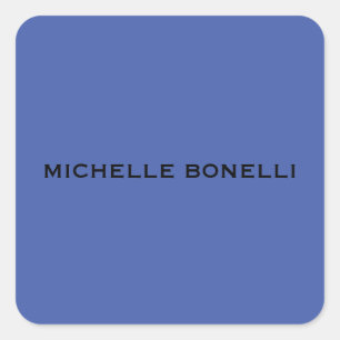 Middelblauw Minimalistisch Eenvoudig Leesbaar Mode Vierkante Sticker