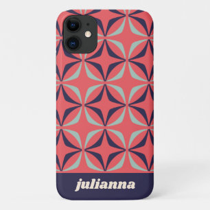Middelcentraal modern Geometrisch Blauw Rood, gepe iPhone 11 Hoesje