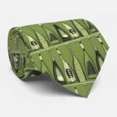 Middelcentraalmoderne heipster-groene flessen stropdas (Opgerold)