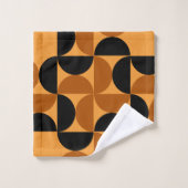 Middelcentury Modern Burnt Clay en Mocha Bad Handdoek (Wasdoekje)