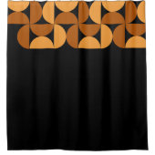 Middelcentury Modern Burnt Clay en Mocha Douchegordijn (Voorkant)