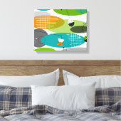 Middelcentury modern gepantserd Canvas Atomic III Afdruk (Insitu (Slaapkamer))