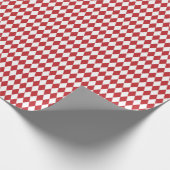 Middeldonkerrood en wit Harlequin-omslagpapier Cadeaupapier (Hoek)