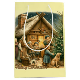 Middeleeuwen rustieke kerst medium cadeauzakje