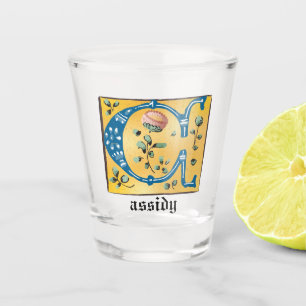 Middeleeuwen, verlicht, letter C Monogram Shot Glas