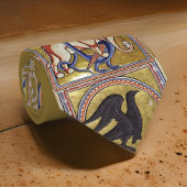 Middeleeuws Aberdeen Bestiary Goud Blauw Bruin Roo Stropdas