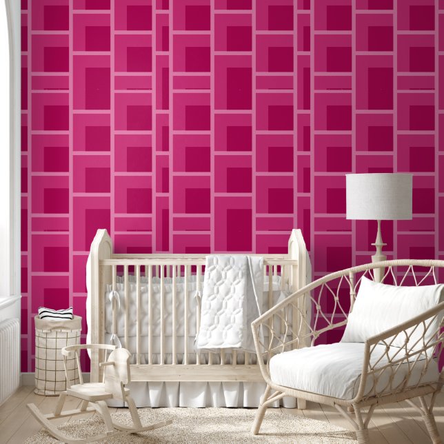 Middeleeuws abstract roze geometrisch behang (Kinderen)