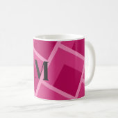 Middeleeuws abstract roze geometrisch koffiemok (Voorkant rechts)