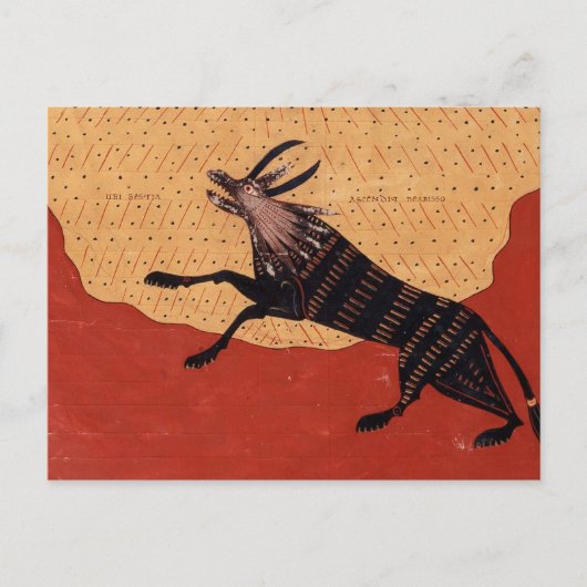 middeleeuws beest briefkaart (Voorkant)