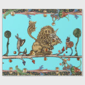 MIDDELEEUWS BESTIARY MAKING MUSIC Violinist Lion B Cadeaupapier (Vlak)