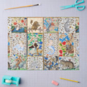 MIDDELEEUWS BESTIARY SPEELT MUZIEKINSTRUMENTEN BLA TISSUEPAPIER (Craft)