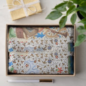 MIDDELEEUWS BESTIARY SPEELT MUZIEKINSTRUMENTEN BLA TISSUEPAPIER (Geschenk)