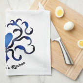 Middeleeuws blauw hart theedoek (Quarter Fold)