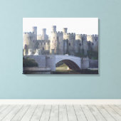 Middeleeuws Conwy kasteeldoek Canvas Afdruk (Insitu (Houten vloer))