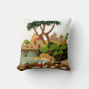 Middeleeuws dorp kussen