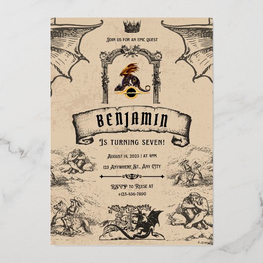 middeleeuws folie uitnodiging (Voorkant)