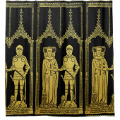 Middeleeuws Graf Messing Rubbing Knight, Dame en K Douchegordijn (Voorkant)