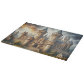 Middeleeuws kasteel bij zonsondergang met sfeervol snijplank (Hoek)