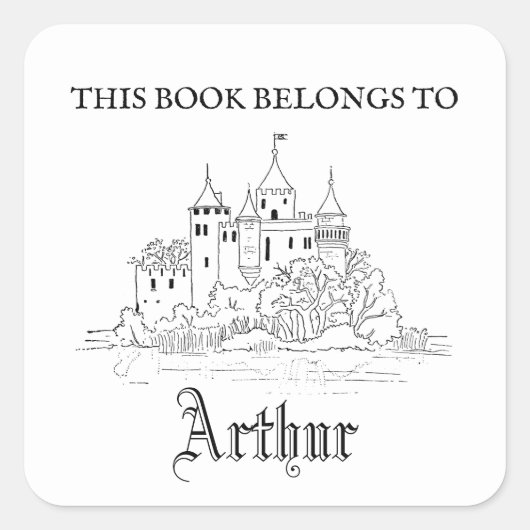 middeleeuws kasteel Boek Bord Sticker (Voorkant)
